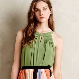 Anthropologie Sunday in Brooklyn comfortable and elegant green tank/blouse